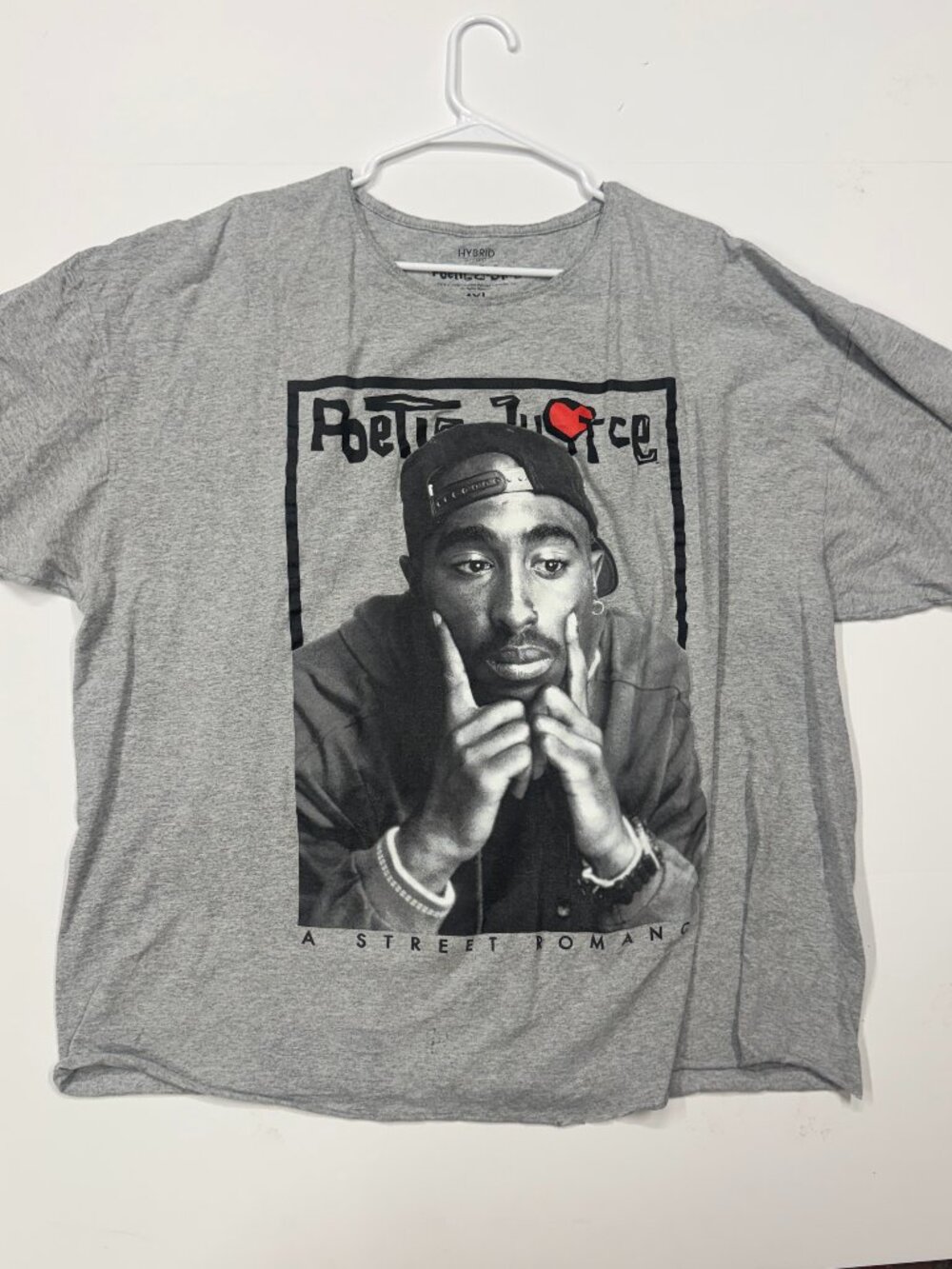 2Pac Poetic Justice Graphic Tee Mens 4XL Gray Tupac Movie Shirt